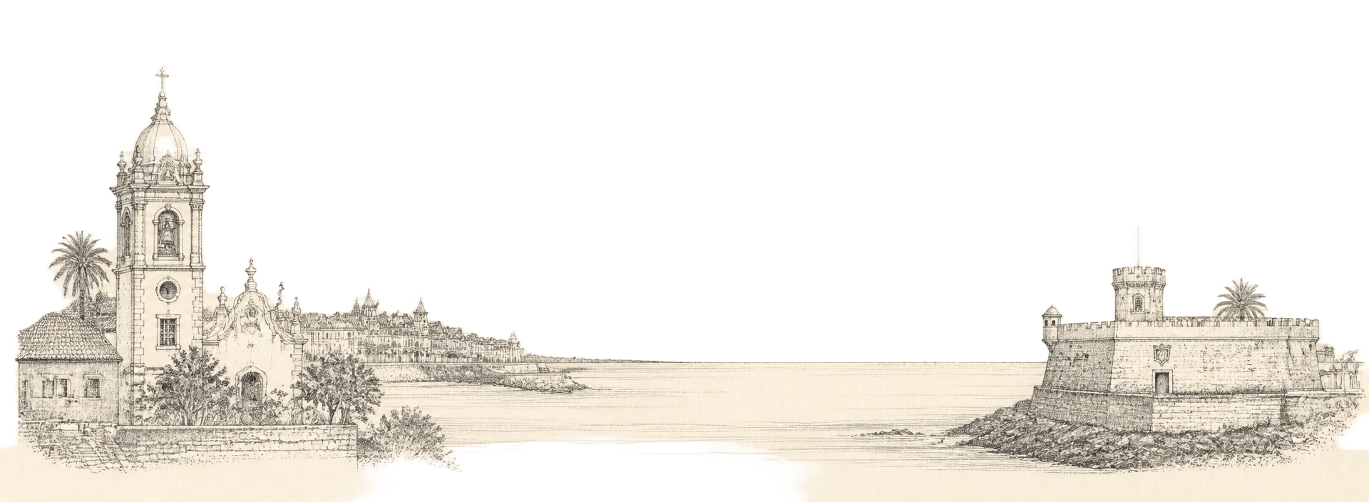Estoril coastline illustration